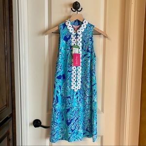 Lilly Pulitzer Blue/Teal Tropical Shift Dress (Size 00)